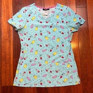 heart soul scrub top EUC